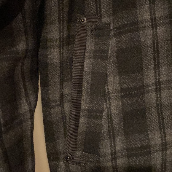 Jack & Jones Denim Gray/Black Plaid Hooded Marlow Wool Jacket Sz Medium - Picture 3 of 15